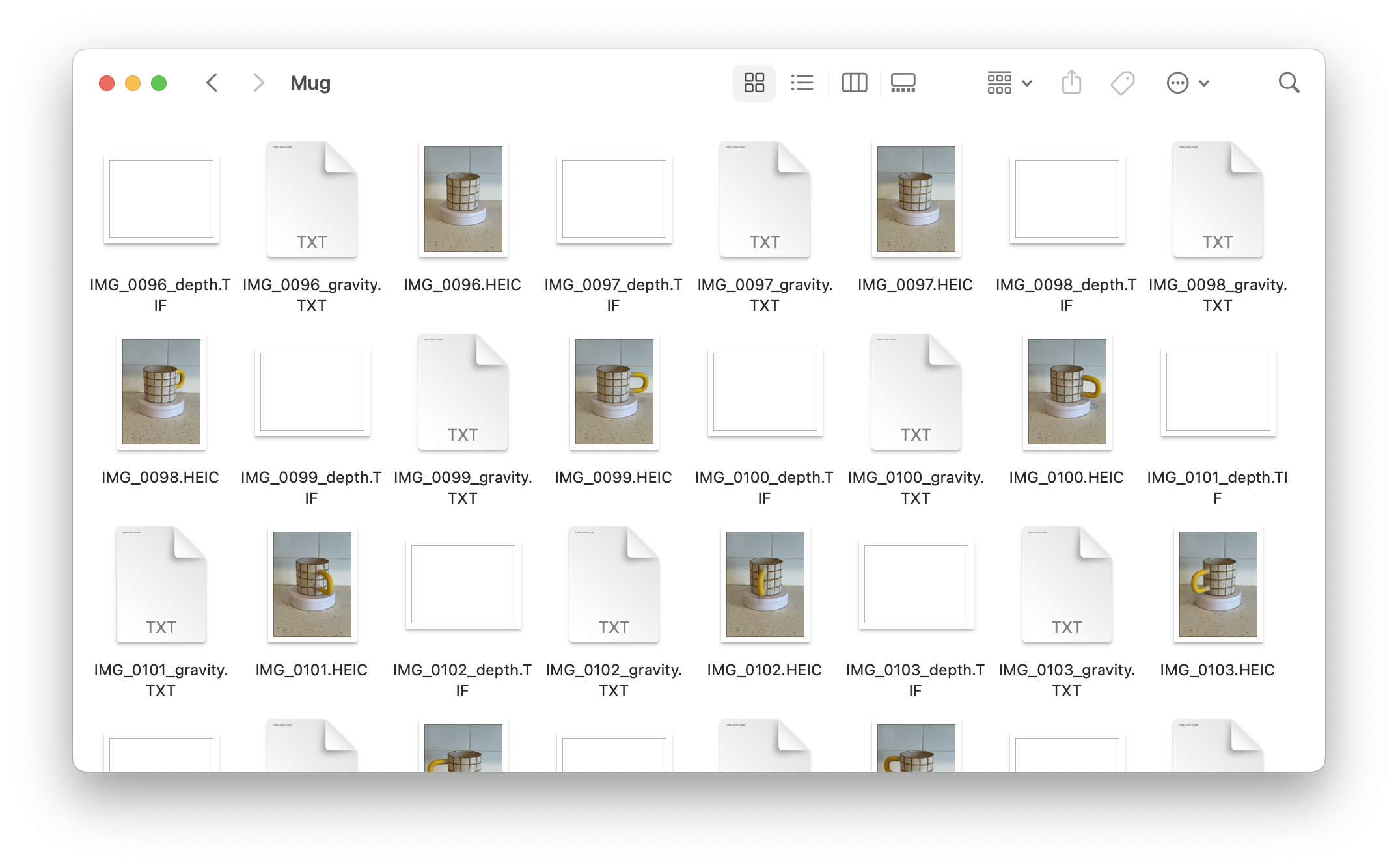 a finder window of photos